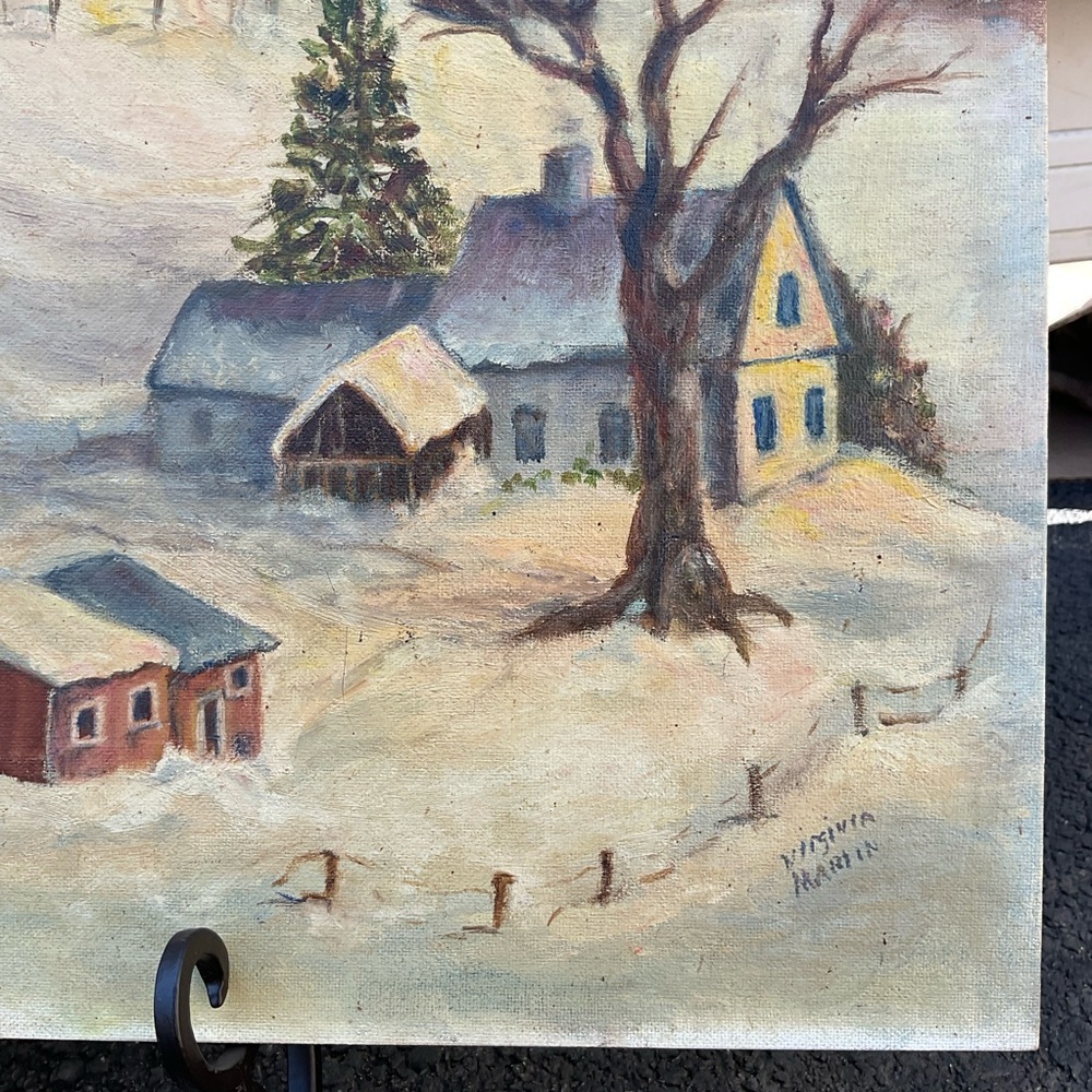 Original Artwork by Virginia Martin”Winter on the farm” unframed 16”X 20” - Picture 3 of 12